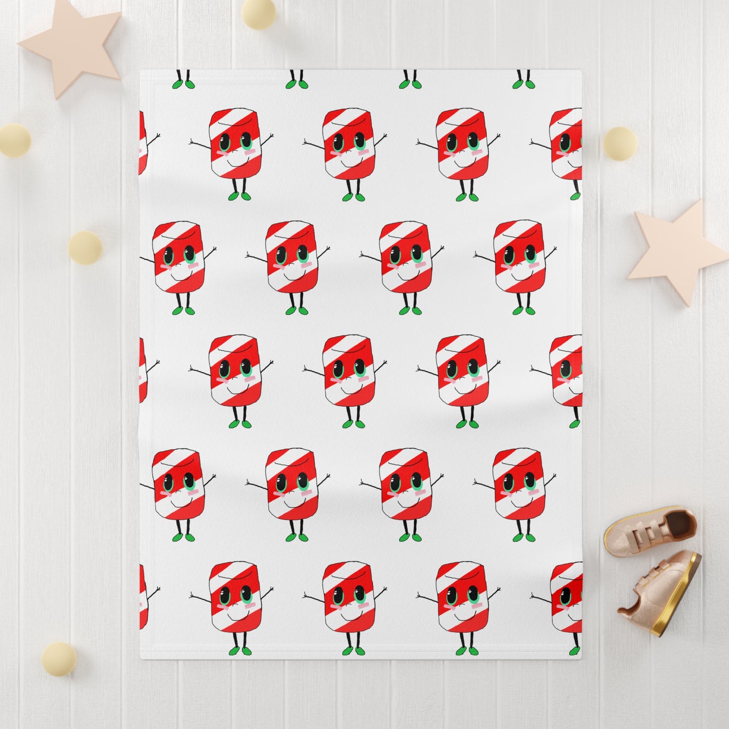 Candy Cane Gemmi Soft Fleece Baby Blanket